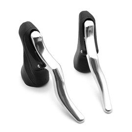 ZJchao Bicycle Brakes, Aluminium Alloy Brake Lever, Frenos Para Bicicletas, Bicycle Parts, Bicycle Brake Levers for Most Bikes, Road Bikes and Mountain Bikes (Black Silver)