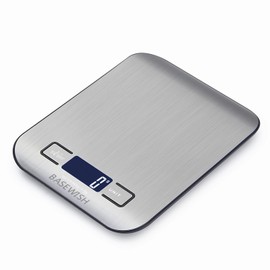 BASEWISH Electronic Digital Kitchen Food Scale, 11LB Weight in Ounces and Grams for Cooking and Baking, 6 Units with Tare Function (Batteries Not Included)