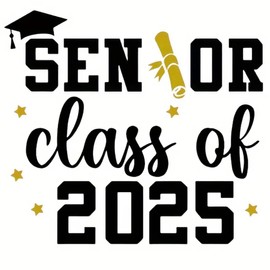 2025 Senior Class Graduation Iron-On Transfer Decals, Creative Direct to Film Iron Heat Transfer for DIY Pillows, Backpacks, Hoodies, T-Shirts, Hats etc