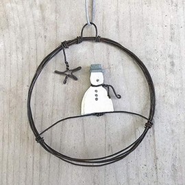 East of India - Small Hanging Metal Decoration - Snowman