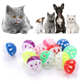 cobee Large Cat Toy Balls with Bell, 4 cm Cat Bell Ball Toy Jingle Bell Cat Toy Interactive Cat Play Toy Bell Toy for Indoor Cat Kitten Pack of 12
