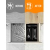 Kunoli Cutlery Organiser, Expandable Cutlery Tray (Black)