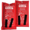 Tiardey Universal Fire Blanket,Large,Quick Unfolding with Loops,1 x 1 m