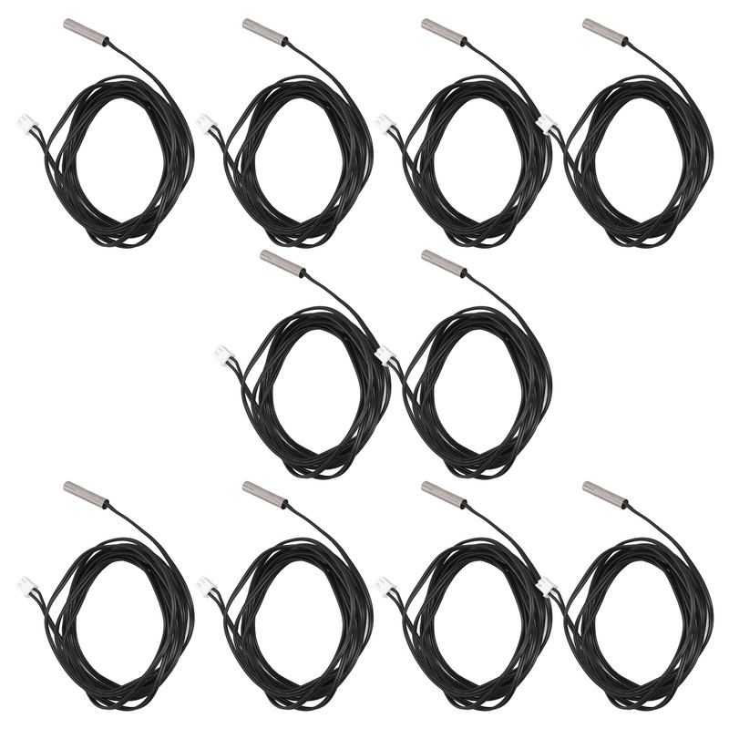10Pcs Thermistor Sensor NTC Temp Probe 5x25mm Cylindrical Head 2