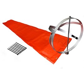 Airport Windsock Corporation 13" X 54" Orange Windsock and 13" Aluminum Frame Combo USA Made