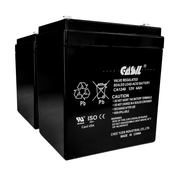 Casil CA1240 Genuine 12V 4Ah SLA Alarm Battery (2 Pack)
