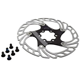 EUHMUOD Floating Disc Brake Rotor, Compatible with Shimano/SRAM, 140mm 160mm 180mm 203mm Stainless Steel Bicycle Disc Brakes Rotors for MTB Road Bike E-Bike BMX, Anti-Squeal Design (Black)