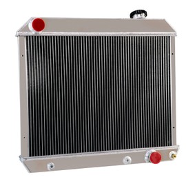 ECMRAD 3-Row Radiator for 1963 1964 1965 1966 Chevy C10 C20 C30 K10 Pickup Truck V8 Polished Aluminum