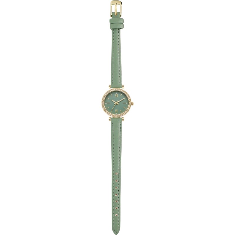 Comtex Fashionable Women's Analogue Quartz White Dial Wrist Watch, Green,
