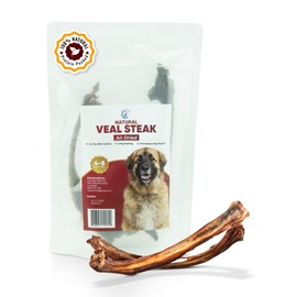 Mr Ros Air Dried Veal Steak Chews - Premium Dog Chews for Aggressive Chewers - Natural and Long Lasting Dog Treats for Dental Health - Healthy Treats for Power Chewer - (3.5 Oz, 4-5 Pieces)