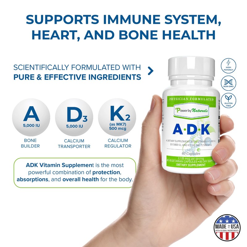 Power By Naturals ADK Vitamin Supplement - High Potency Blend