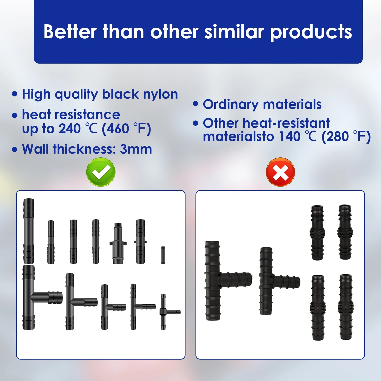 128 Pcs Vacuum Connector Assortment – Plastic Hose Joiner Tee for Various Applications