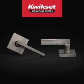 Kwikset Halifax Interior Passage Door Handle, Lever For Closet and Hallway Doors, Reversible Non-Locking Handle Lever, Satin Nickel, with Microban Protection