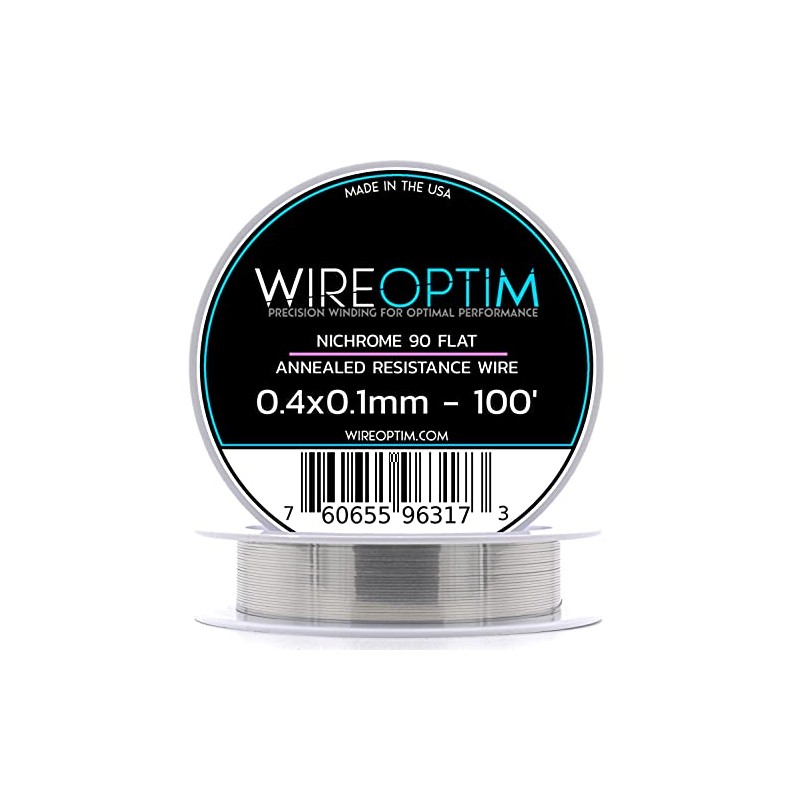WIREOPTIM - 0.4mm x 0.1mm - Nichrome 90 Resistance Wire