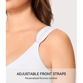 LANCS Women's Front Closure Compression Bra – Post-Surgery Mastectomy Support with Adjustable Straps & Wireless Comfort (US, Alpha, Small, Regular, Regular, White)