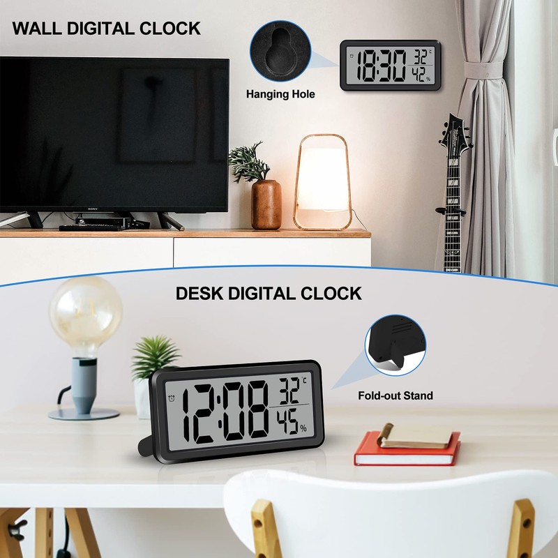 SZELAM 5.6 Inch LCD Digital Alarm Clock with Large Number