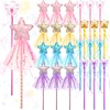 Janinka 24 Pack Glitter Princess Wand Kit for Kids Glitter