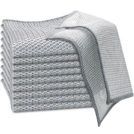 Uenhoy 10 Pcs Steel Wire Dishcloth Dual-Layer Wire Dishwashing Rag No-Scratch Cleaning Cloth, Wire Dishcloth Rag for Cookware, Dishes, Stove, Sink