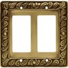 Franklin Brass Paisley Wall Plate, Tumbled Antique Brass Double Decorator