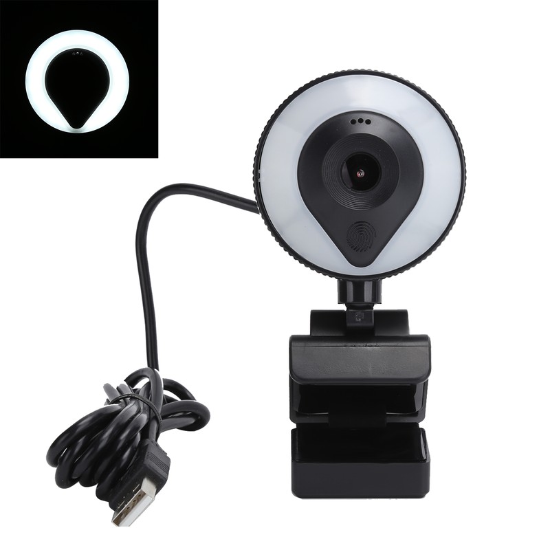 Webcam Full HD Computer Live Recording Touch Dimming Camera with