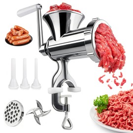 3 in 1 Meat Grinder Manual Mincer for Home Use - Sausage Maker Table Mount Pork Mincer Sausage Stuffer Funnel Make Homemade Burger Patties Hand Meat Grinders For Home Use Sausage Maker Beef