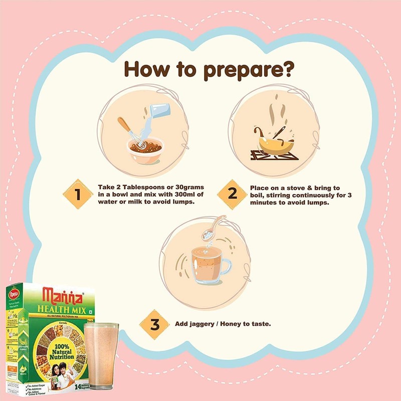 Manna Multigrains Health & Nutrition Drink - 500g (No Added