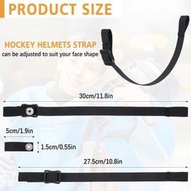 Hockey Helmet Chin Strap Single Snap Ice Hockey Helmet Chin Strap Hockey Replacement Chin Strap Detachable Ear Loops Hockey Helmet Accessory Repair Kit (4 Sets)