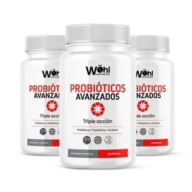 Paquete de 3 Frascos Probióticos Avanzados de Triple Acción (Probióticos  Prebióticos  Enzimas Digestivas) CU con 60 Capsulas Endospore Laboratorios  