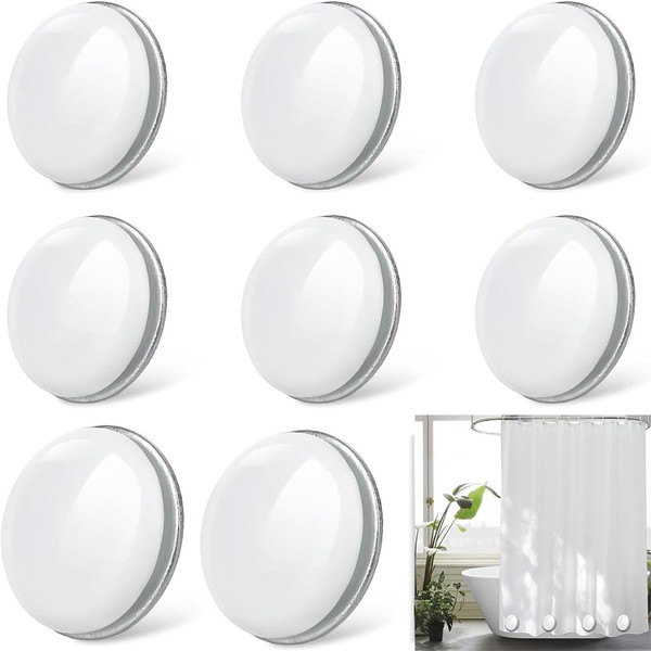 Tyafzzn 8 x Shower Curtain Weights, Round Shower Curtain Magnet,
