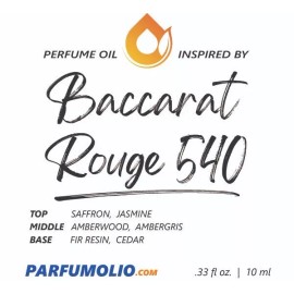 ParfumOlio BACCARAT ROUGE 540 type Perfume Oil Impression - Fragrant Body Oil - 10ml Unisex