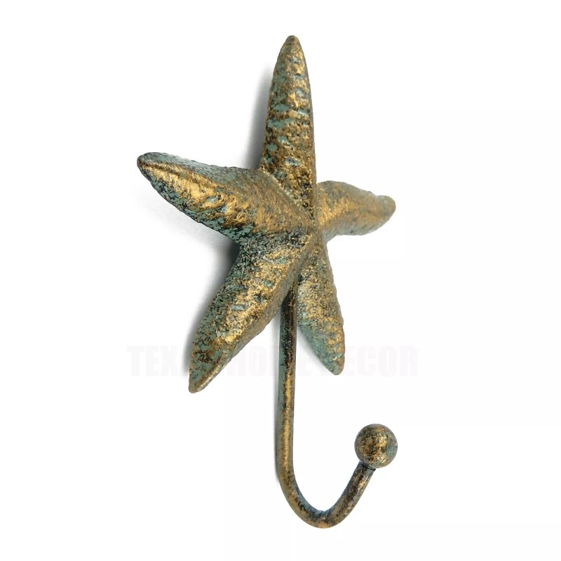 Unbranded Starfish Wall Hook Cast Iron Key Towel Coat Hanger