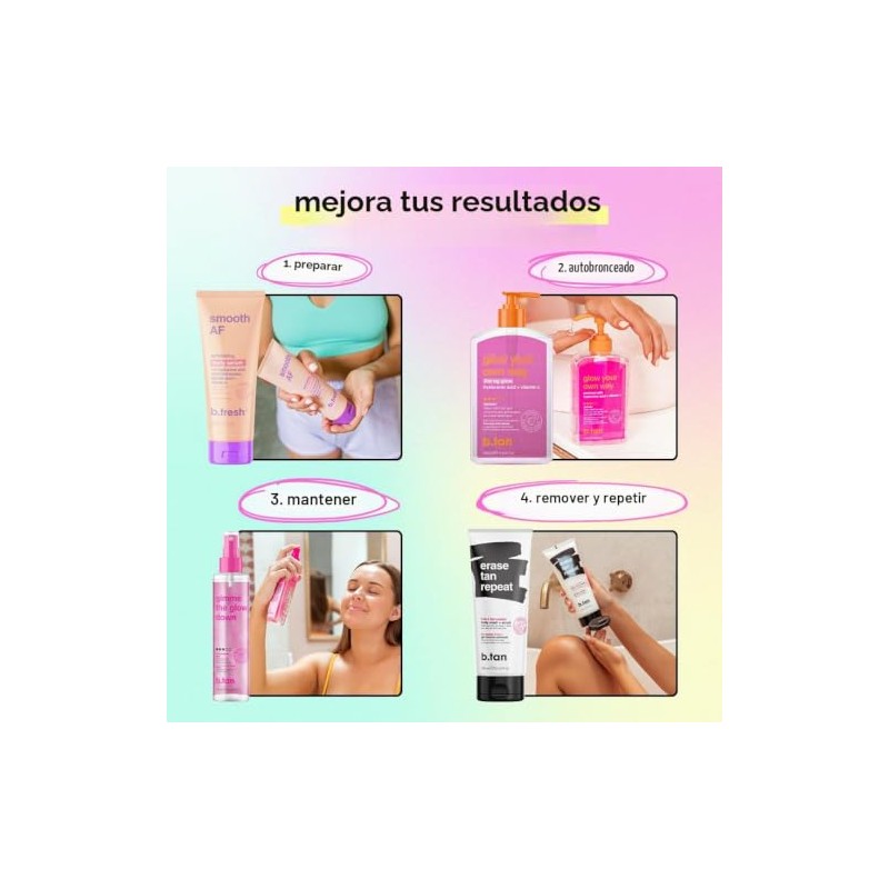 B.TAN- Kit de gel autobronceador transparente y bruma facial b.tan