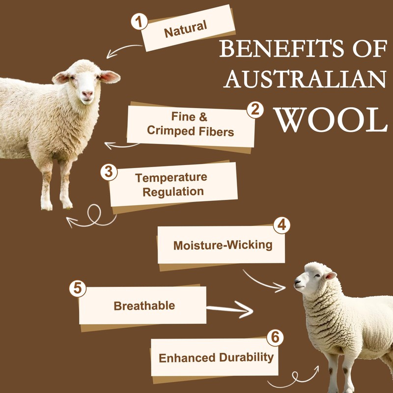 YOUR MOON Wool Mattress Pad Twin,51% Australian Wool, 500GSM-White