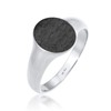 Kuzzoi 0604471420 Men's Signet Ring Oval Matt Blackened Solid 12