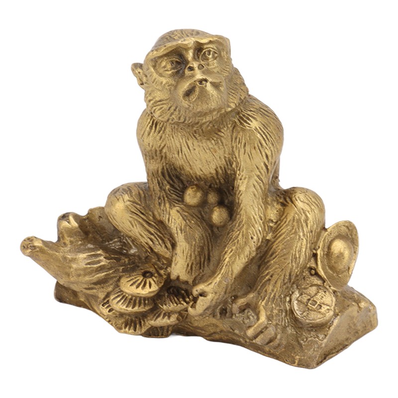 Brass Monkey Statue Chinese Zodiac Handmade Home Decor Collectibles Figurine