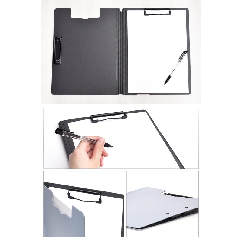 Grandios GD-A4BIND-BK Clip Board File Binder Bifold Thin Double-Sided Business