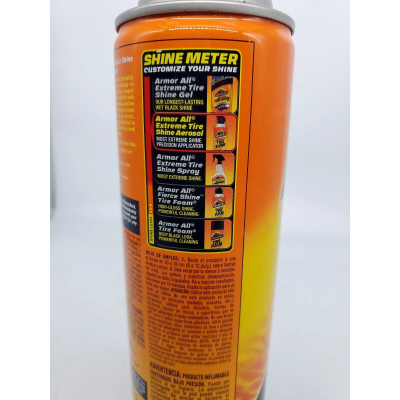 ArmorAll Extreme Tire Shine, Wet, Black Wheel Shine, Aerosol Spray