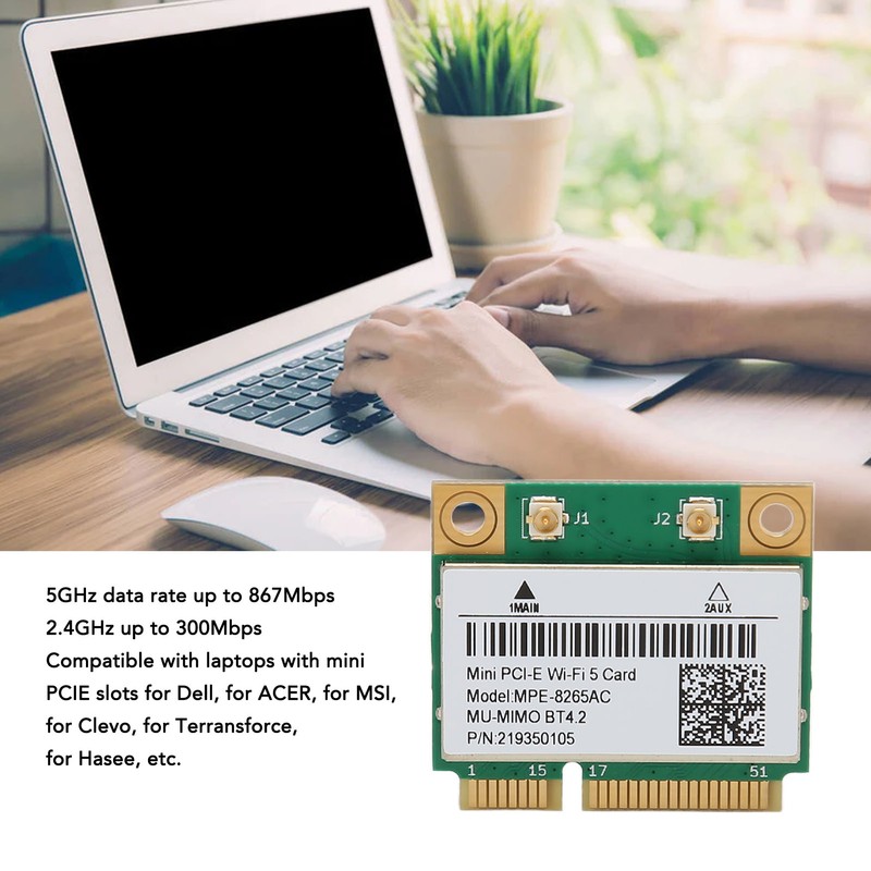 MINI PCIE 1200M WiFi Adapter 8265AC 2.4GHz 5GHz Dual Band