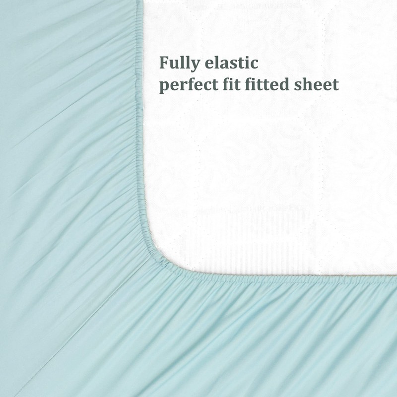 PiccoCasa Bamboo Fitted Sheet, Viscose from Bamboo Soft Silky Breathable