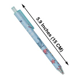 Maydahui 42 PCS Blue Sea Animal Gel Pens Cute Kawaii Pen Retractable Printing Pens Fish Octopus Dolphin Shark Turtle Crab Style Black Ink for School Party Students