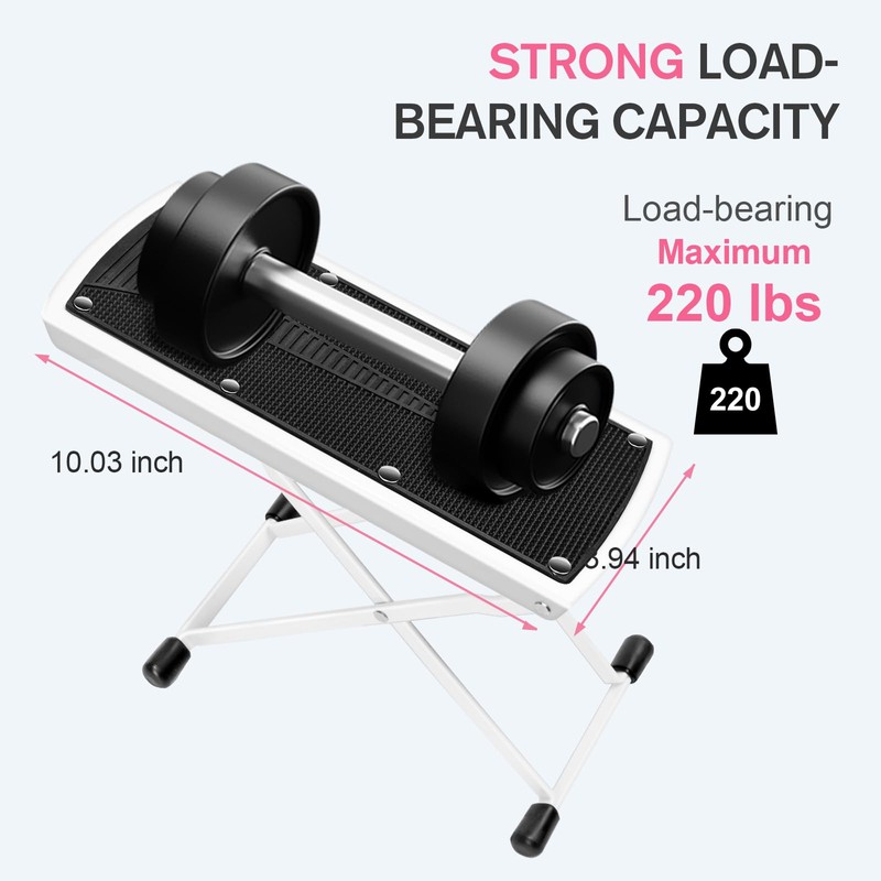 Subay Pedicure Foot Rest, 6-Height Adjustable, Foldable Non-Slip Foot Stand