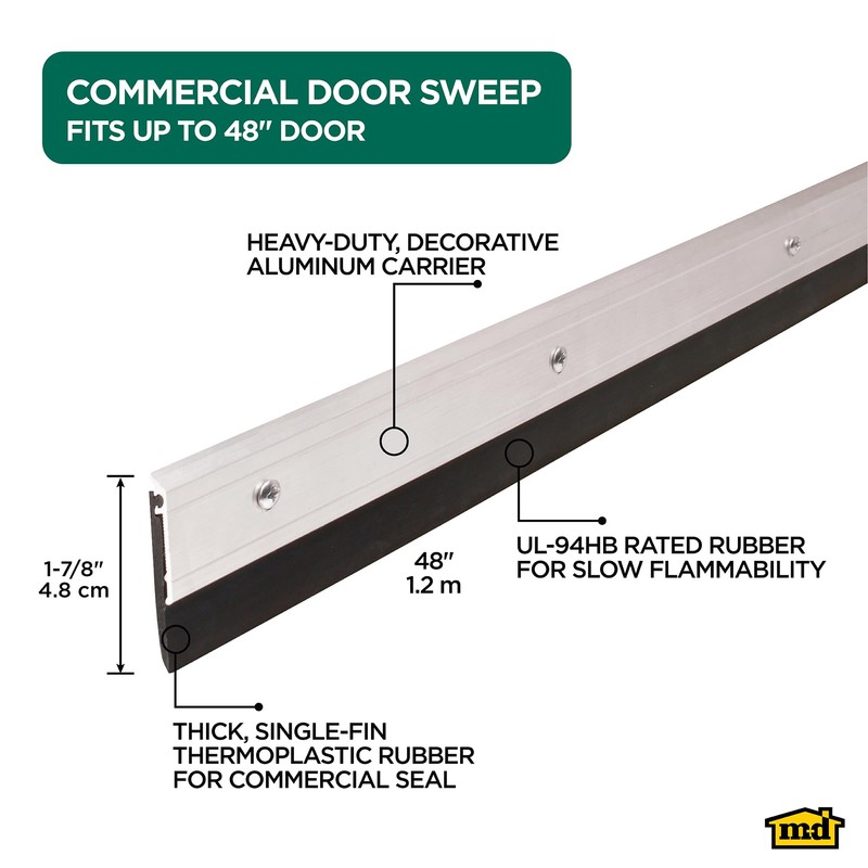 M-D Building Products 69604 All-Season Door Sweep, Heavy Duty Aluminum,