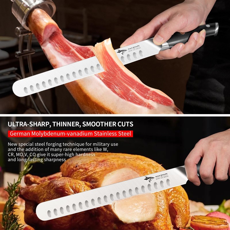 MAD SHARK Brisket Slicing Knife, 12 inch BBQ Knife Razor