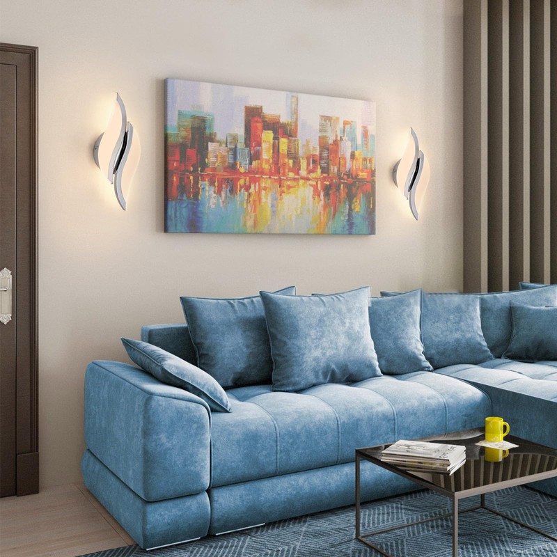 CANEOE Modern LED Wall Sconce 6000K Chrome Indoor Wall Light