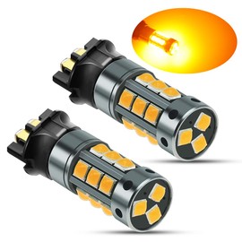 YEORO 2pcs PW24W LED Bulb Amber,AC/DC 9-30V 1200LM PWY24W 12181NA 12174 12182 LED DRL Daytime Running Parking Light Turn Signal Light for Cars. (Amber)