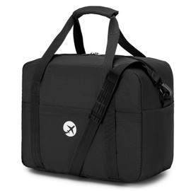 BAGROUPS Foldable Wizzair Hand Luggage 40 x 30 x 20 cm Bag for Aeroplane Travel Bag, Weekender Bag, Hospital Bag, Sports Bag for Men and Women, Black-m