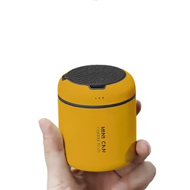 watchget Portable Mini Airtight Coffee Canister - 80ml Stainless Steel Coffee Bean Storage with CO2 Releasing Valves, Compact and Travel-Friendly Container for 30-35g Beans, Grounds, Grey