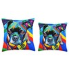 Bugg Dog Rainbow Throw Pillow