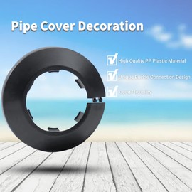 MroMax 1.57"/40mm Pipe Collars, 4pcs Flange Black Pipe Cover Plastic Pipe Hole Collars for Radiator, Wall Pipe Tube Decoration