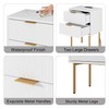 AEPOALUA Nightstand,Small Bedside Table with Gold Frame,Morden Night Stand with